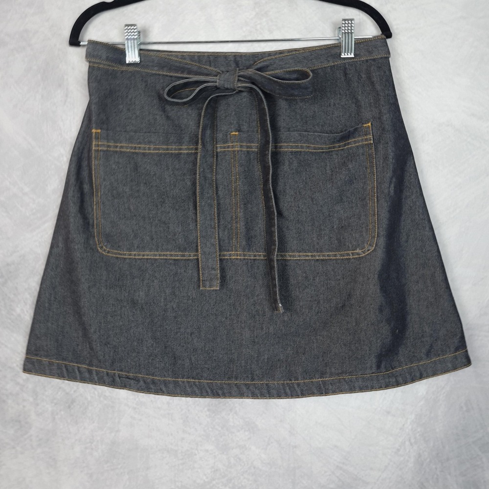 Tove Wear Maker Skirt Womens Large Gray Denim Wrap Apron Utility Organic Cotton
